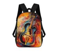 POTSCBVW Abstract Watercolor Guitar Backpack for Men Women, Heavy Duty Backpack Large Capacity, Durable Lightweight Travel Daypack