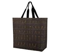 POTSCBVW Ancient Egyptian Hieroglyph Tote Bag for Women, Reusable Large Capacity Shopping Bag Lightweight Handbag for Walking, Gym
