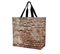POTSCBVW Ancient Worn Brick Wall Tote Bag for Women, Reusable Large Capacity Shopping Bag Lightweight Handbag for Walking, Gym
