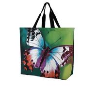 POTSCBVW Beautiful Butterfly Tote Bag for Women, Reusable Large Capacity Shopping Bag Lightweight Handbag for Walking, Gym