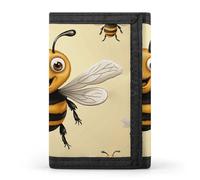 POTSCBVW Bee Wallet Compact Trifold Wallet with Keychain Lightweight & Durable Purse for Outdoor, style, One size, Classic