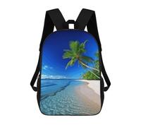 POTSCBVW Blue Sea Coconut Tree Backpack for Men Women, Heavy Duty Backpack Large Capacity, Durable Lightweight Travel Daypack