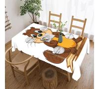 POTSCBVW Cartoon Animated Beaver Rectangular Tablecloth 55"x70", Waterproof Stain-Resistant Polyester Table Cover for Dining Table, Rectangle Table Cloth for Kitchen, Party, Outdoor, Wedding