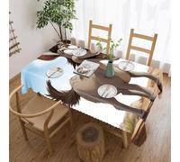 POTSCBVW Cartoon Donkey Rectangular Tablecloth 55"x70", Waterproof Stain-Resistant Polyester Table Cover for Dining Table, Rectangle Table Cloth for Kitchen, Party, Outdoor, Wedding