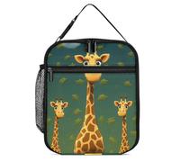 POTSCBVW Cartoon Giraffe Lunch Bag Large Capacity, Insulated Lunch Tote with Secure Buckle, Leakproof Cooler Tote Bag for Work, Gym, Picnic, Travel & Outdoor Activities