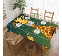 POTSCBVW Cartoon Giraffe Rectangular Tablecloth 60"x120", Waterproof Stain-Resistant Polyester Table Cover for Dining Table, Rectangle Table Cloth for Kitchen, Party, Outdoor, Wedding