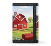 POTSCBVW Cartoon Red Farm Wallet Compact Trifold Wallet with Keychain Lightweight & Durable Purse for Outdoor, style, One size, Classic