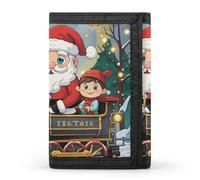 POTSCBVW Christmas Train Wallet Compact Trifold Wallet with Keychain Lightweight & Durable Purse for Outdoor, style, One size, Classic