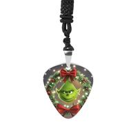 POTSCBVW Classic Christmas Genie Guitar Pick Necklace for Men Women Titanium Steel Guitar Picks Pendant, Personalized Rock Music Jewelry for Anniversary Birthday Music Lover Gifts, One size, Titanium