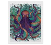 POTSCBVW Colorful Octopus Diamond Art Kits for Adults Beginners, Vertical 5D Diamond Painting Kits - Round Drill, DIY Painting for Home Wall Decor, 16"x20"