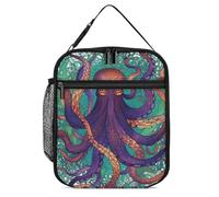 POTSCBVW Colorful Octopus Lunch Bag Large Capacity, Insulated Lunch Tote with Secure Buckle, Leakproof Cooler Tote Bag for Work, Gym, Picnic, Travel & Outdoor Activities