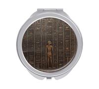 POTSCBVW Compact Mirror for Purse, Ancient Egyptian Hieroglyph Makeup Mirror Ultra Slim Double-Sided 1X/2X Magnifying, Small Pocket Mirrors Foldable Vanity Mirrors for Travel, On-The-Go Touch-Ups