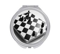 POTSCBVW Compact Mirror for Purse, Black White Chess Checkerboard Makeup Mirror Ultra Slim Double-Sided 1X/2X Magnifying, Small Pocket Mirrors Foldable Vanity Mirrors for Travel, On-The-Go Touch-Ups