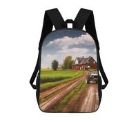 POTSCBVW Country Road with Farm And Tractor Backpack for Men Women, Heavy Duty Backpack Large Capacity, Durable Lightweight Travel Daypack