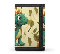 POTSCBVW Cute Cartoon Dinosaurs Wallet Compact Trifold Wallet with Keychain Lightweight & Durable Purse for Outdoor, style, One size, Classic