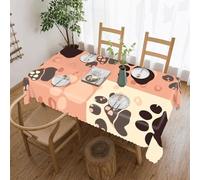 POTSCBVW Cute Cat Paw Rectangular Tablecloth 60"x120", Waterproof Stain-Resistant Polyester Table Cover for Dining Table, Rectangle Table Cloth for Kitchen, Party, Outdoor, Wedding