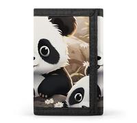 POTSCBVW Cute Panda Animal Wallet Compact Trifold Wallet with Keychain Lightweight & Durable Purse for Outdoor, style, One size, Classic