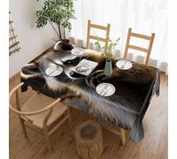 POTSCBVW Cute Raccoon Rectangular Tablecloth 55"x70", Waterproof Stain-Resistant Polyester Table Cover for Dining Table, Rectangle Table Cloth for Kitchen, Party, Outdoor, Wedding