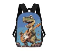 POTSCBVW Dinosaur Playing Guitar Backpack for Men Women, Heavy Duty Backpack Large Capacity, Durable Lightweight Travel Daypack