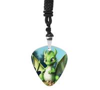 POTSCBVW Dragon Cute Guitar Pick Necklace for Men Women Titanium Steel Guitar Picks Pendant, Personalized Rock Music Jewelry for Anniversary Birthday Music Lover Gifts, One size, Titanium Steel
