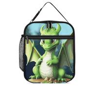 POTSCBVW Dragon Cute Lunch Bag Large Capacity, Insulated Lunch Tote with Secure Buckle, Leakproof Cooler Tote Bag for Work, Gym, Picnic, Travel & Outdoor Activities