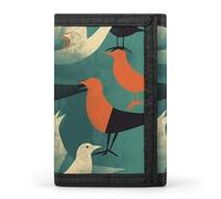 POTSCBVW Flock of Birds Wallet Compact Trifold Wallet with Keychain Lightweight & Durable Purse for Outdoor, style, One size, Classic