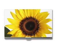 POTSCBVW Flower Sunflower Business Card Holder Super Light Portable Aluminium Alloy Credit Card Organizer Slim Professional Business Card Case for Office Workers Man And Women