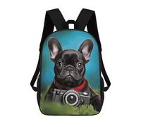 POTSCBVW French Bulldog Puppy with Camera Backpack for Men Women, Heavy Duty Backpack Large Capacity, Durable Lightweight Travel Daypack