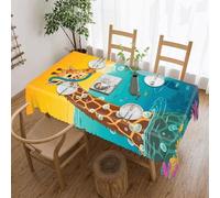 POTSCBVW Giraffe and Shark Rectangular Tablecloth 60"x120", Waterproof Stain-Resistant Polyester Table Cover for Dining Table, Rectangle Table Cloth for Kitchen, Party, Outdoor, Wedding