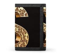 POTSCBVW Gold Dollar Sign Wallet Compact Trifold Wallet with Keychain Lightweight & Durable Purse for Outdoor, style, One size, Classic