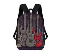 POTSCBVW Guitar Pattern Backpack for Men Women, Heavy Duty Backpack Large Capacity, Durable Lightweight Travel Daypack
