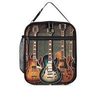 POTSCBVW Guitars Art Lunch Bag Large Capacity, Insulated Lunch Tote with Secure Buckle, Leakproof Cooler Tote Bag for Work, Gym, Picnic, Travel & Outdoor Activities