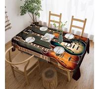 POTSCBVW Guitars Art Rectangular Tablecloth 55"x70", Waterproof Stain-Resistant Polyester Table Cover for Dining Table, Rectangle Table Cloth for Kitchen, Party, Outdoor, Wedding