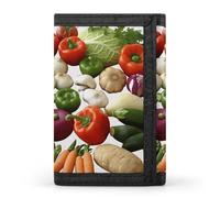 POTSCBVW Introduction of Various Vegetables Wallet Compact Trifold Wallet with Keychain Lightweight & Durable Purse for Outdoor, style, One size, Classic