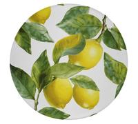 POTSCBVW Lemon Branch Leaves Chair Cushion Round Soft Seat Cushion with Memory Foam, Removable Office Chair Pad Breathable Floor Sitting Pillow for Home, Car, Meditation, 15"x15"