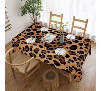 POTSCBVW Leopard Print Rectangular Tablecloth 55"x70", Waterproof Stain-Resistant Polyester Table Cover for Dining Table, Rectangle Table Cloth for Kitchen, Party, Outdoor, Wedding