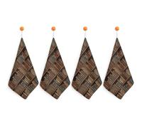 POTSCBVW Library Bookshelf Hand Towels, 4PCS Microfiber Hand Towels with Hanging Loop, Super Absorbent Quick-Dry Bathroom & Kitchen Towel Lint-Free, 11.8 X11.8 Inch