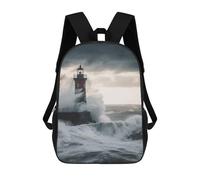 POTSCBVW Lighthouse In Storm Backpack for Men Women, Heavy Duty Backpack Large Capacity, Durable Lightweight Travel Daypack