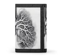 POTSCBVW Lungs Vector Image Wallet Compact Trifold Wallet with Keychain Lightweight & Durable Purse for Outdoor, style, One size, Classic