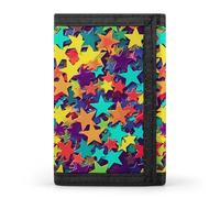 POTSCBVW Many Stars Wallet Compact Trifold Wallet with Keychain Lightweight & Durable Purse for Outdoor, style, One size, Classic