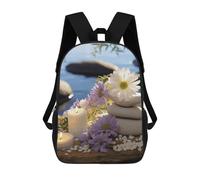 POTSCBVW Massage Stones with Daisy Backpack for Men Women, Heavy Duty Backpack Large Capacity, Durable Lightweight Travel Daypack