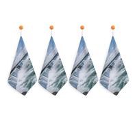 POTSCBVW Niagara Falls Hand Towels, 4PCS Microfiber Hand Towels with Hanging Loop, Super Absorbent Quick-Dry Bathroom & Kitchen Towel Lint-Free, 11.8 X11.8 Inch