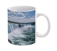 POTSCBVW Niagara Falls Mugs 11 Oz Ceramic Coffee Mugs for Cafe & Home, Elegant Classic Tea Cup Gift for Men & Women