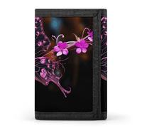 POTSCBVW Nice Butterfly Wallet Compact Trifold Wallet with Keychain Lightweight & Durable Purse for Outdoor, style, One size, Classic