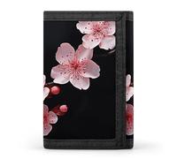 POTSCBVW Peach Blossom Wallet Compact Trifold Wallet with Keychain Lightweight & Durable Purse for Outdoor, style, One size, Classic