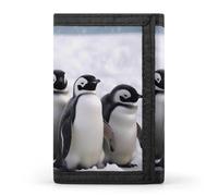 POTSCBVW Penguins With Snow Wallet Compact Trifold Wallet with Keychain Lightweight & Durable Purse for Outdoor, style, One size, Classic
