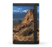 POTSCBVW Pikes Peak Colorado Wallet Compact Trifold Wallet with Keychain Lightweight & Durable Purse for Outdoor, style, One size, Classic