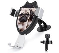POTSCBVW Puppys Pug Car Phone Holder, Universal Air Vent Phone Mount for Car, Automobile Dashboard Phone Holder for 4-6" Phones