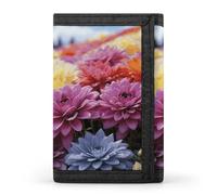POTSCBVW Rainbow Flower Sea Wallet Compact Trifold Wallet with Keychain Lightweight & Durable Purse for Outdoor, style, One size, Classic