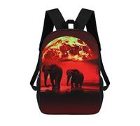 POTSCBVW Red Full Moon Elephants Backpack for Men Women, Heavy Duty Backpack Large Capacity, Durable Lightweight Travel Daypack